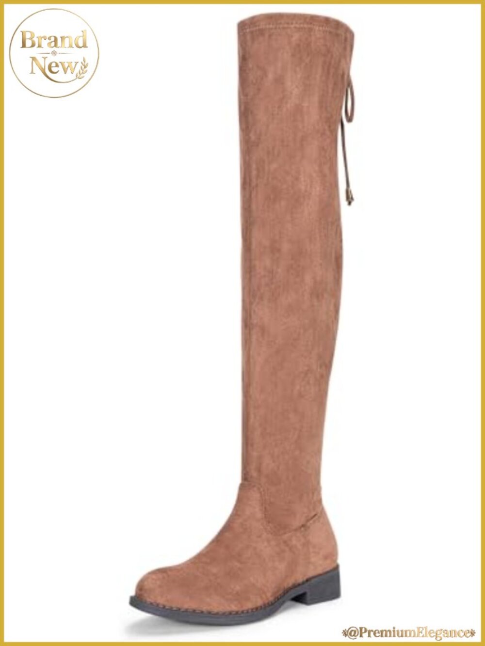 Womens Synthetic Suede Over the Knee Flat Heel Thigh High Boots